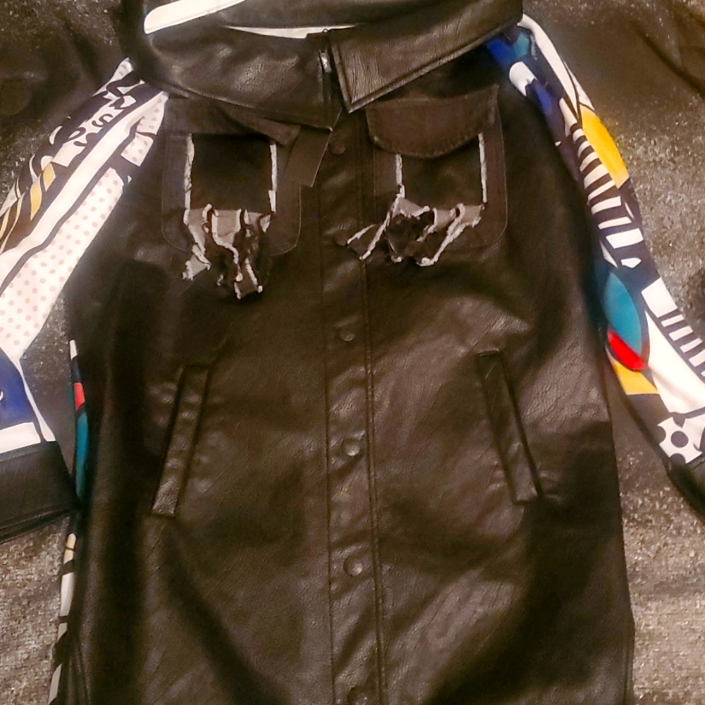 Black Leather Shirt Dress